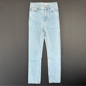 Zara straight leg light wash high waisted jean